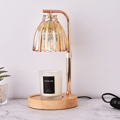 Flower Shaped Glass Iron Table Lamp
