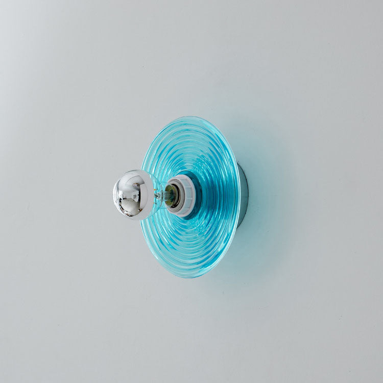 Wave Pattern Round Glass Wall Lamp