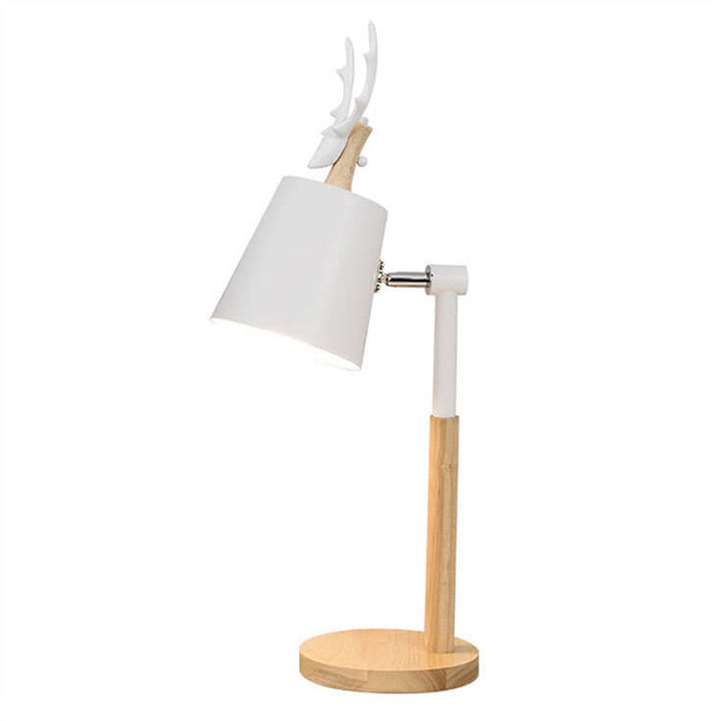 Moose Design Iron Wood Table Lamp