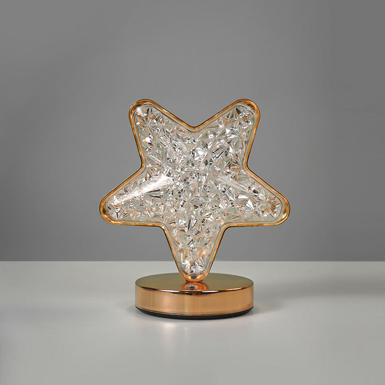Metal Crystal Star Moon Table Lamp