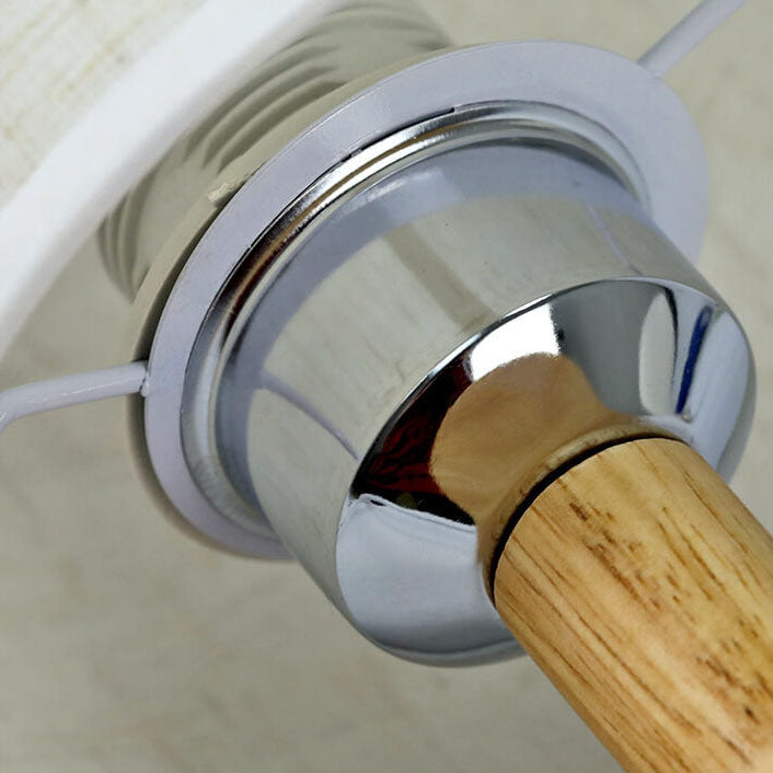 Fabric Cylinder Wood Table Lamp