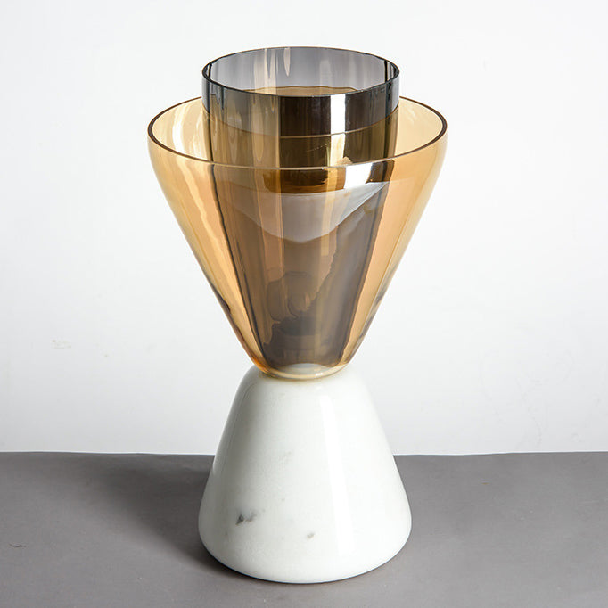Marble Glass Cone Table Lamp