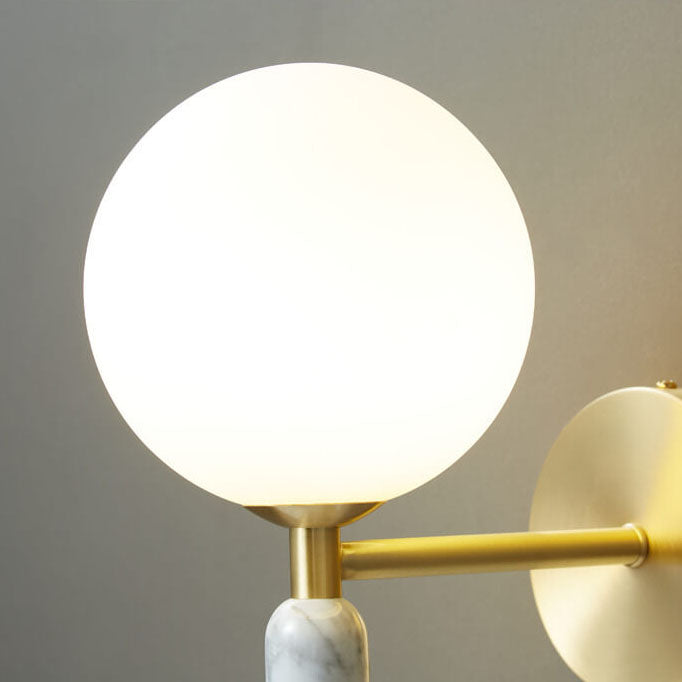 Ball Marble Straight Arm Wall Lamp