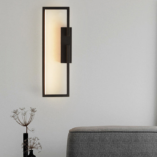 All Copper Rectangular Geometric Wall Lamp
