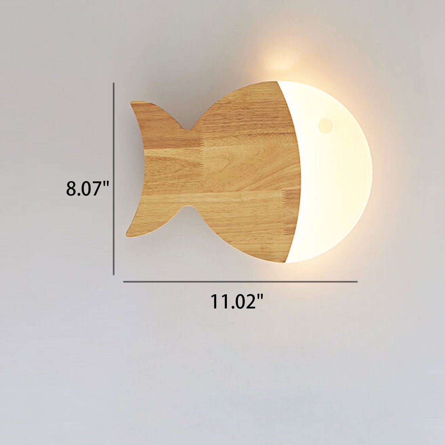 Oak Acrylic Fish Wall Lamp