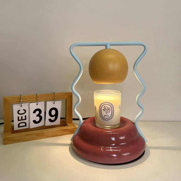 Iron Mushroom House Ceramic Table Lamp