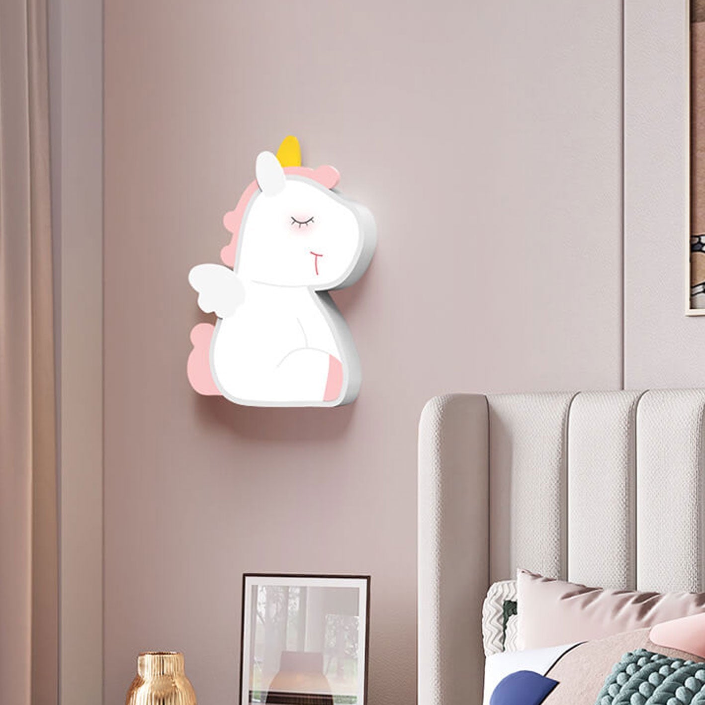 Cartoon Rabbit Unicorn Kids Wall Lamp