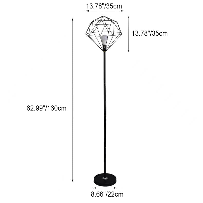 Iron Hollow Diamond Shape Floor Lamp
