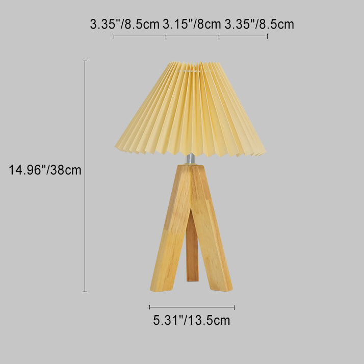 Round Cone Tripod Fabric Table Lamp
