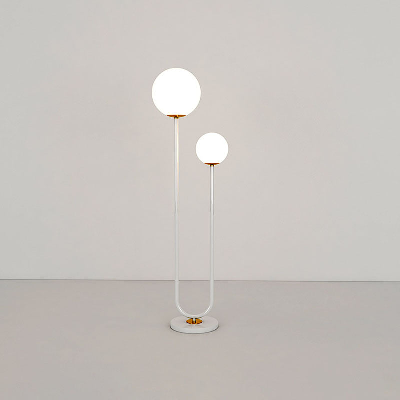 Long Round Ball Iron 2-Light Floor Lamp