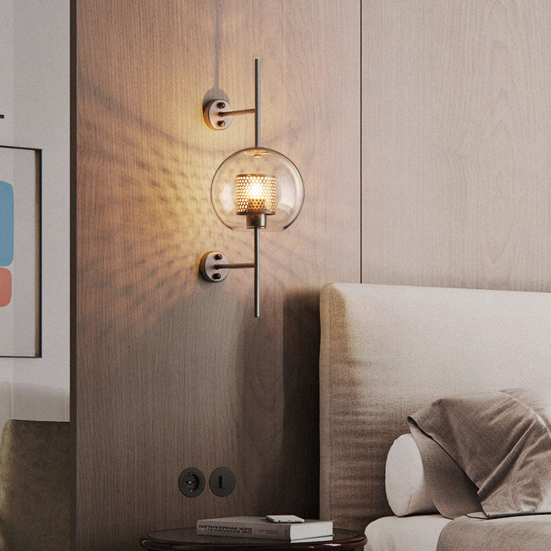 Iron Finish Frame Spherical Wall Lamp