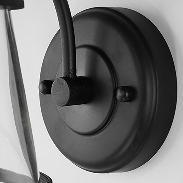 Iron Glass Round Hallway Wall Lamp