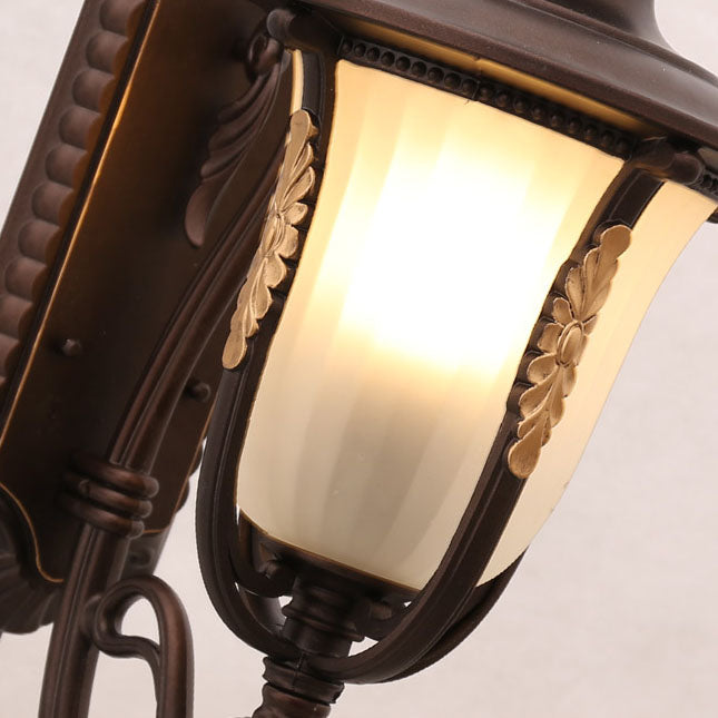 Coffee Gilded Aluminum Glass Outdoor Light