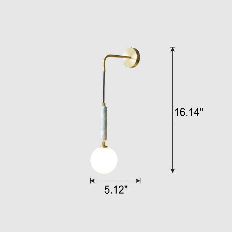 Ball Marble Arm Wall Lamp