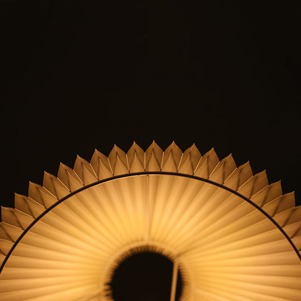 Walnut Pleated Umbrella Wall Lamp