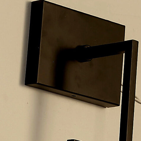 Square Fabric Iron Frame Wall Lamp
