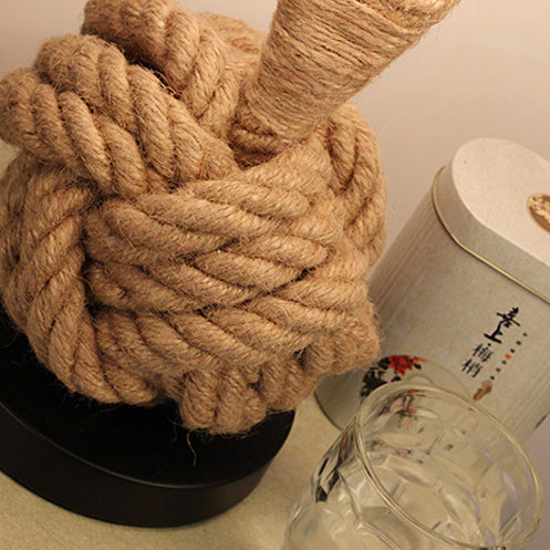 Round Iron Hemp Rope Table Lamp