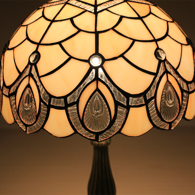 Lotus Resin Stained Glass Table Lamp