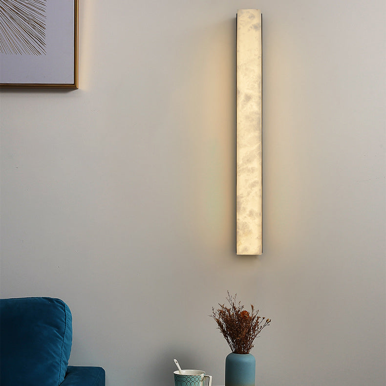 Strip Copper Marble Living Wall Lamp