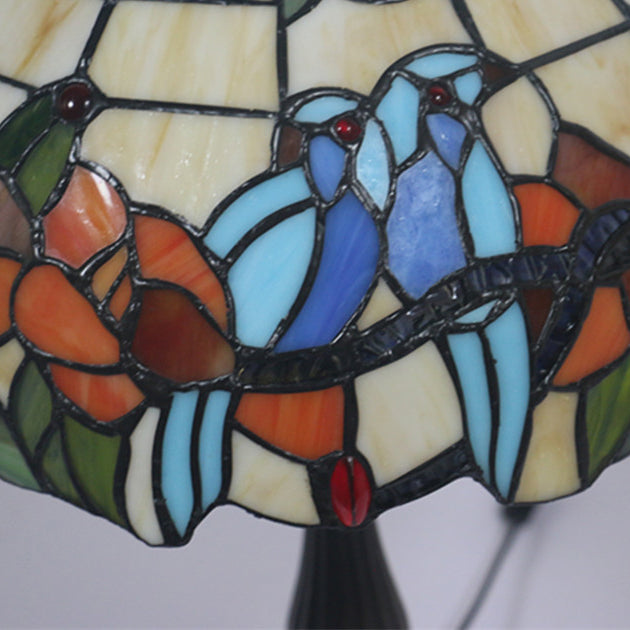 Stained Glass Rose Flower Table Lamp