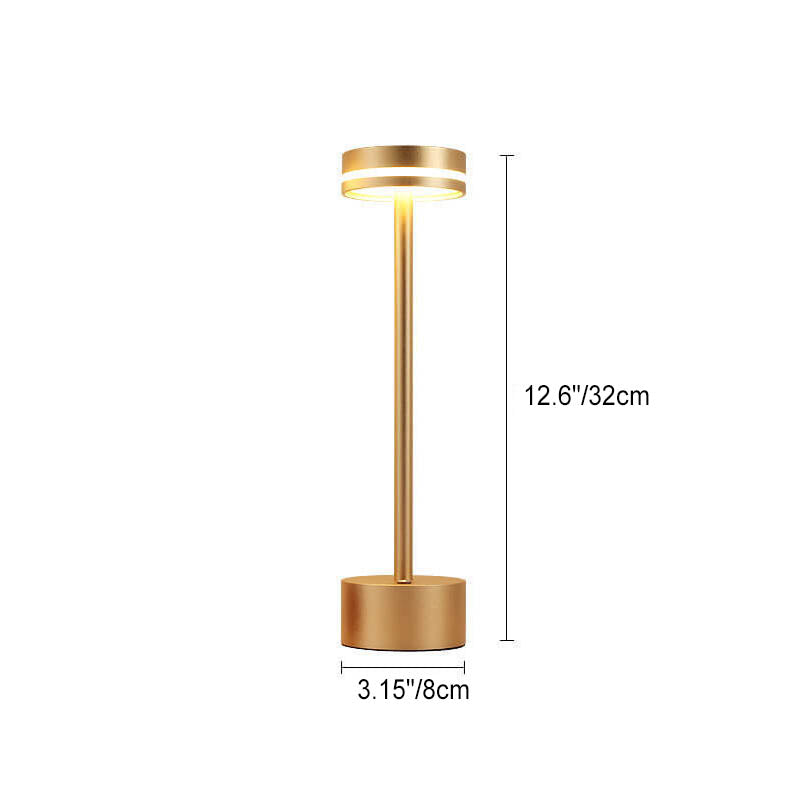 Cylindrical Metal Acrylic Table Lamp