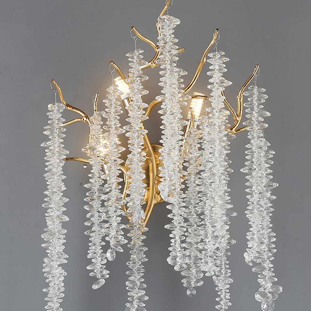 Tree Branch Crystal 3-Light Wall Lamp