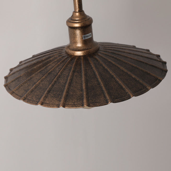 Round Pleated Petal Iron Outdoor Light