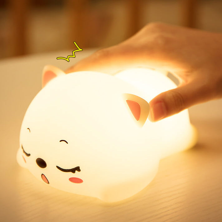 Lovely Cat Silicone Pat Table Lamp