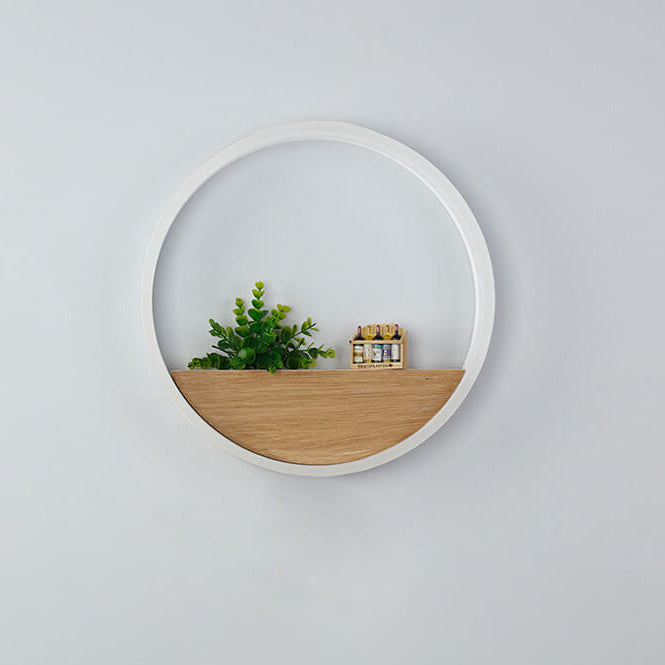 Solid Wood Acrylic Storage Wall Lamp