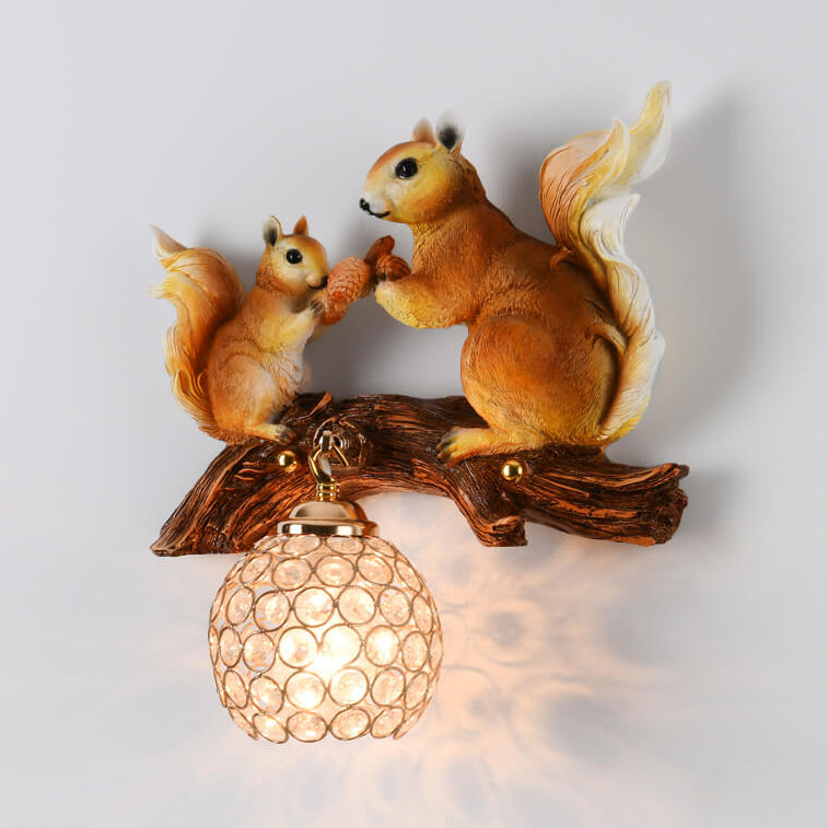 Squirrel Nut Resin Wall Lamp