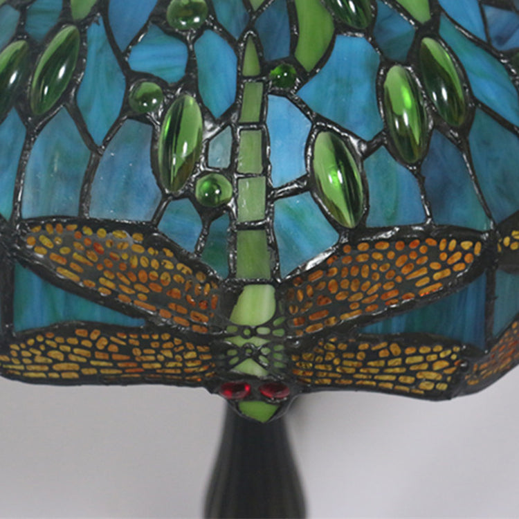 Stained Glass Animal Dragonfly Table Lamp