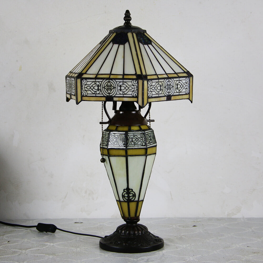 Glass Iron 2-Light Table Lamp