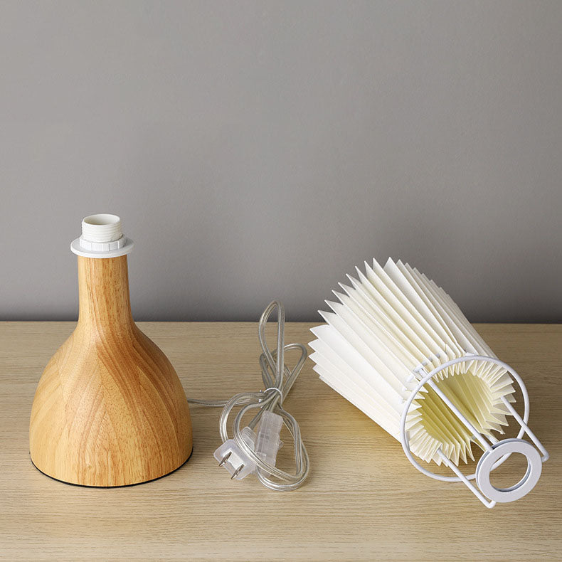 Solid Wood PVC Lampshade Table Lamp