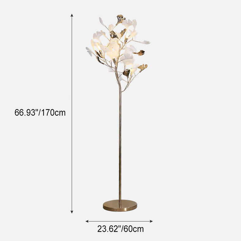Nordic Romantic Ginkgo Leaf 5-Light Floor Lamp