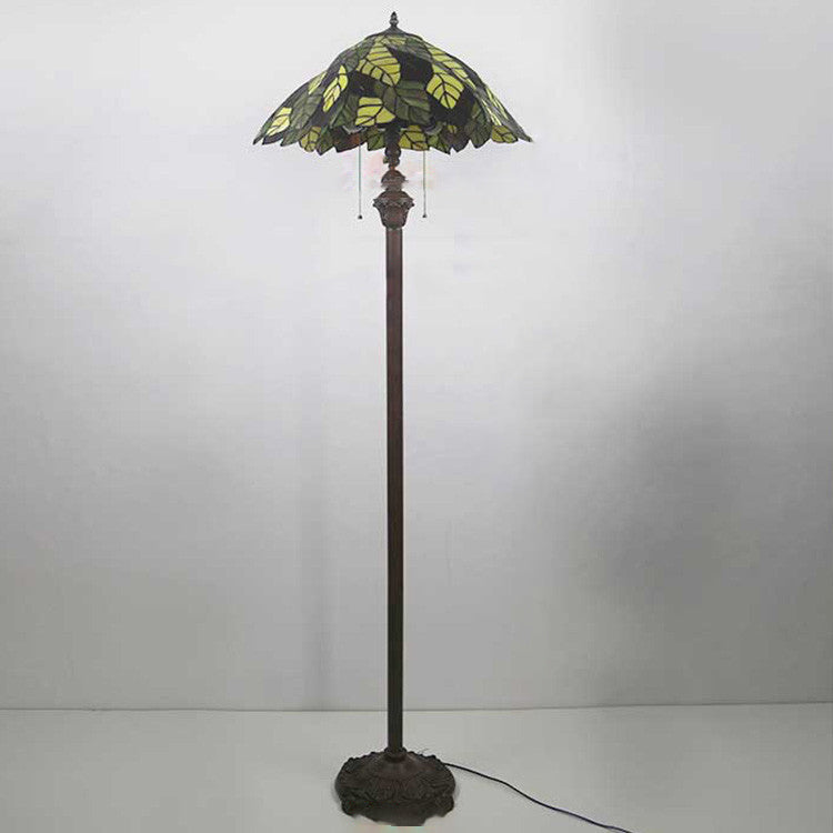 Stained Glass Alloy Bedroom 2-Light Floor Lamp