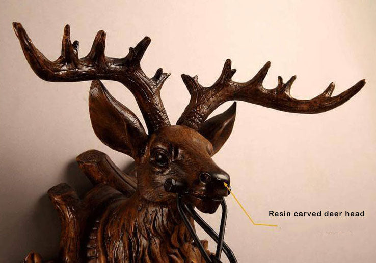 Deer Head Antlers Wall Lamp