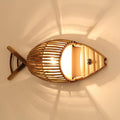 Bamboo Weaving Fish Shaped Wall Lamp