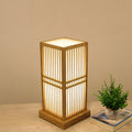 Style Wooden Square Shaped Table Lamp
