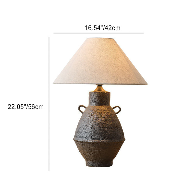 Jar Ceramic Fabric Living Table Lamp