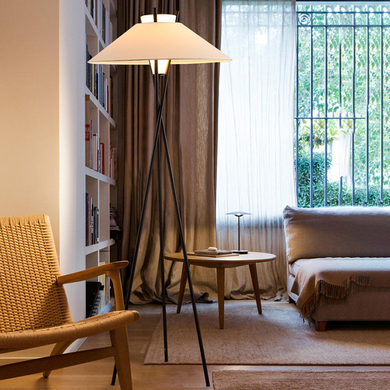 Contemporary Simplicity Semi-tapered Fabric Floor Lamp