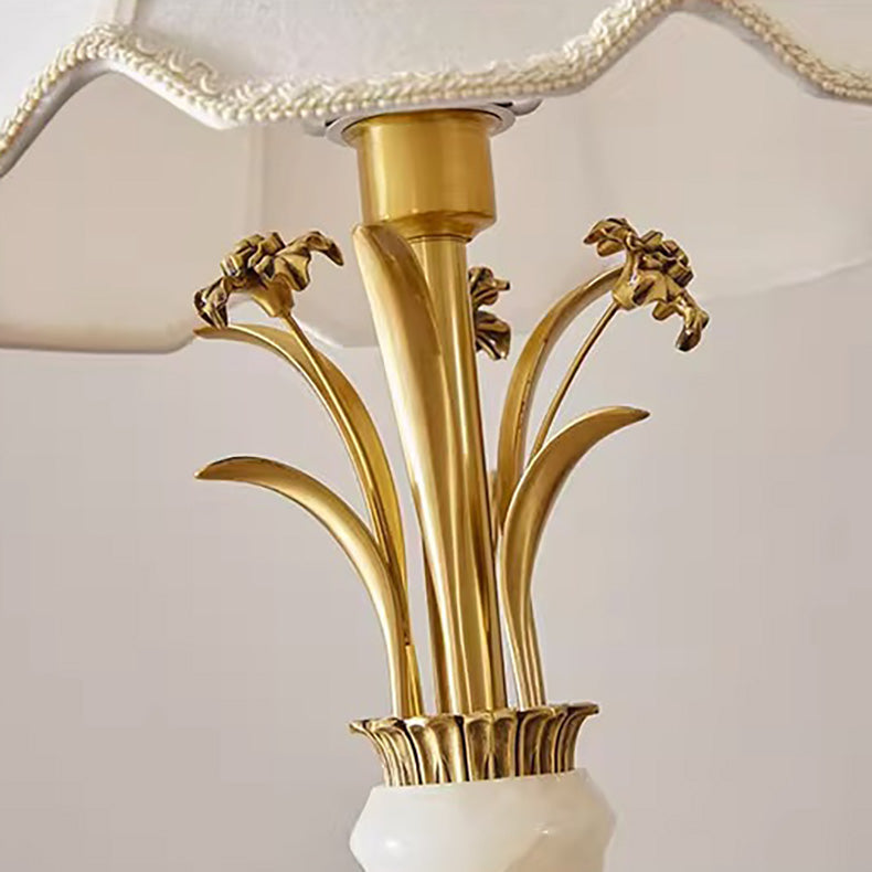 Fabric Jade All Copper Table Lamp