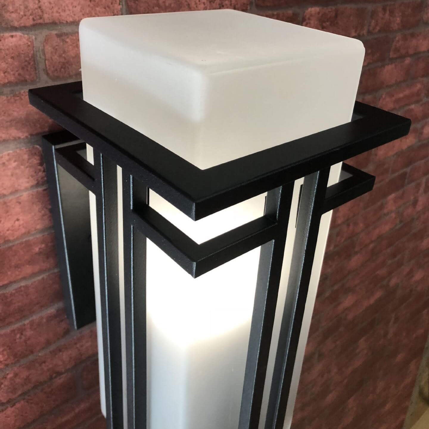 Rectangular Glass Lampshade Outdoor Light