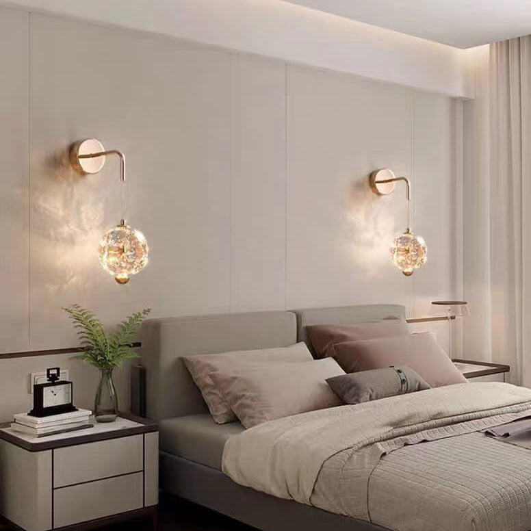 Orb Hardware Crystal Bedroom Wall Lamp