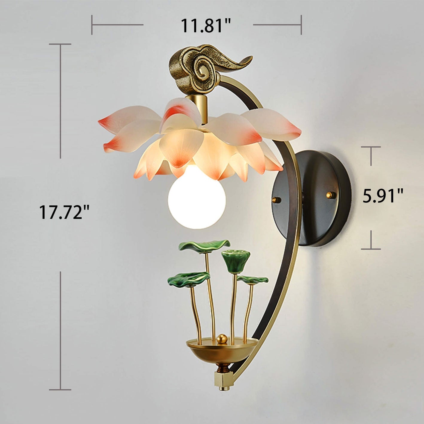 Lotus Ceramic Resin Wall Lamp
