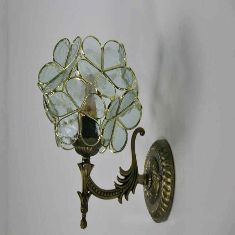 Flower Shaped Glass Metal Wall Lamp