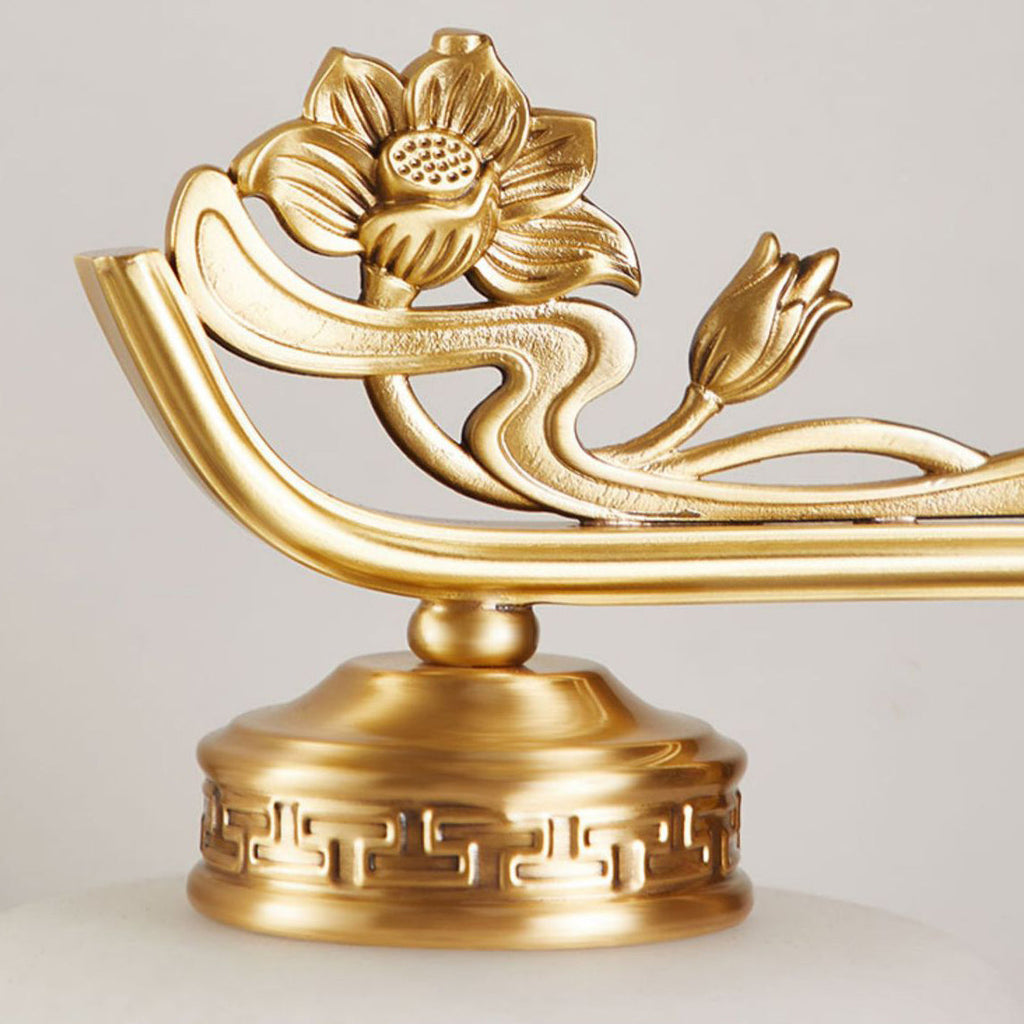 Lotus Cylinder Copper Glass Table Lamp