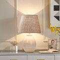Oval Pot Ceramic Fabric Table Lamp