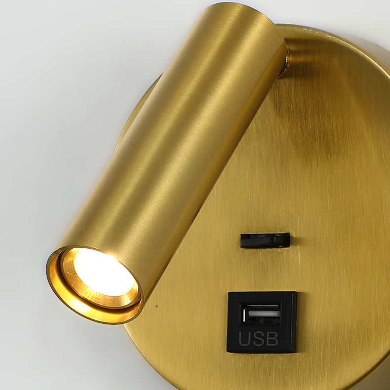 Rotatable Cylinder Aluminum Iron Wall Lamp
