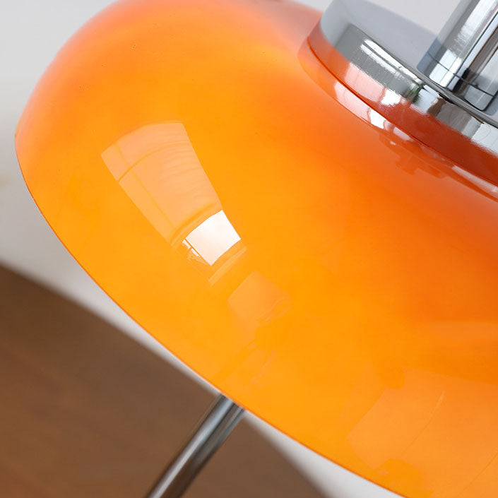 Orange Dome Chrome 3-Light Table Lamp