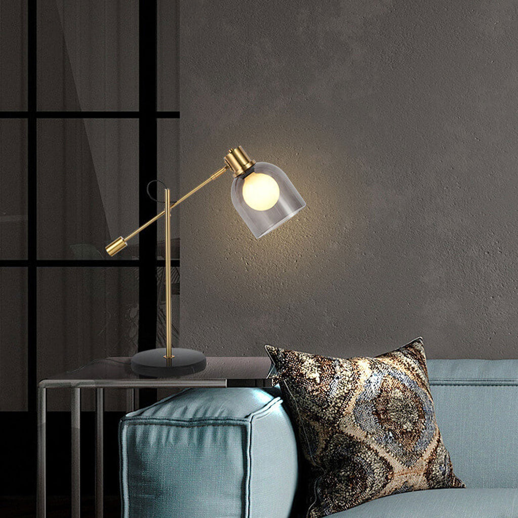 Postmodern Smoke Gray Glass Table Lamp